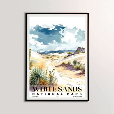 White Sands National Park Poster, Travel Art, Office Poster, Home Decor | S4 - image1